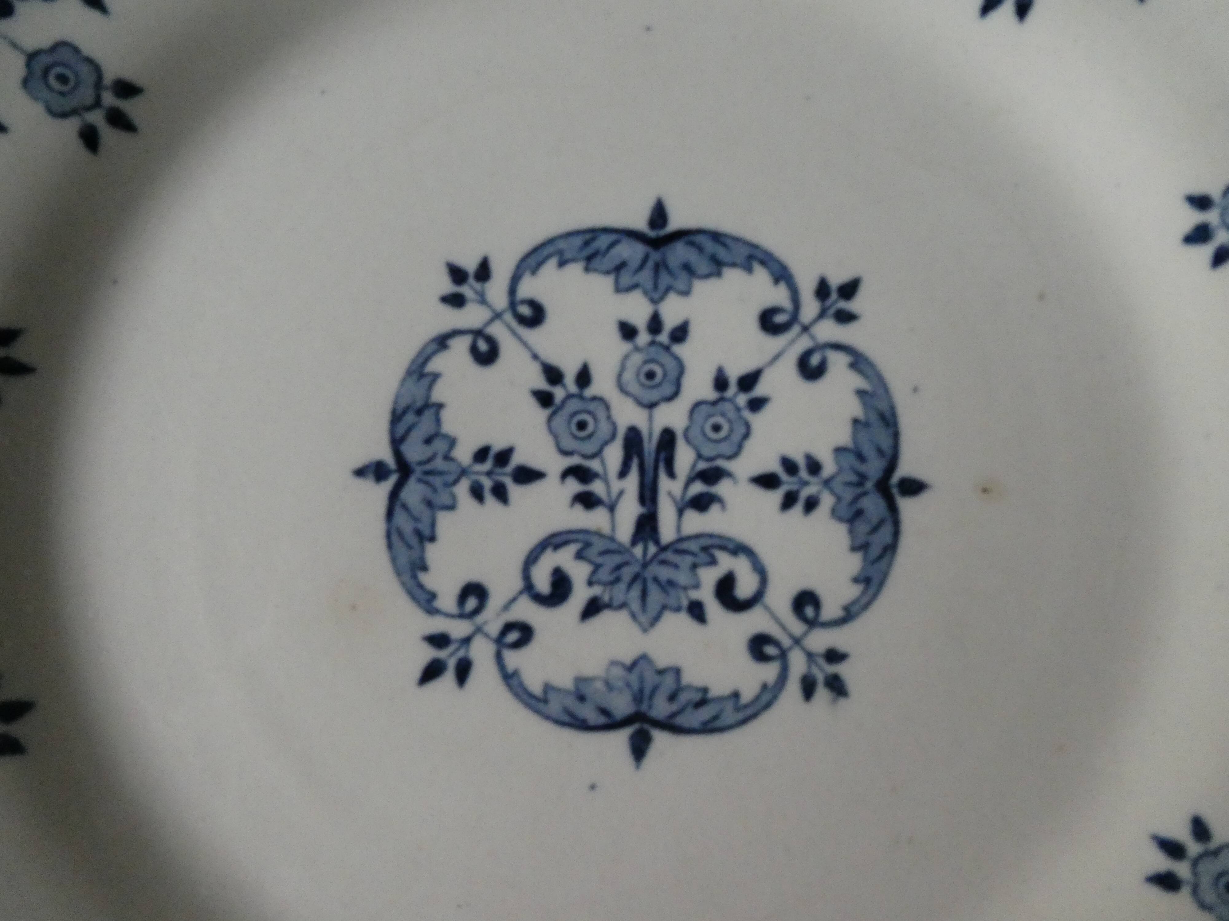 Set of 6 plates Gien iron earth, model Florence