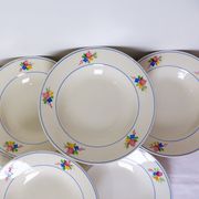 Set of 6 vintage soup plates from the Gien factory, Nice model