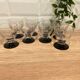 Set of 8 retro wine glasses in engraved glass