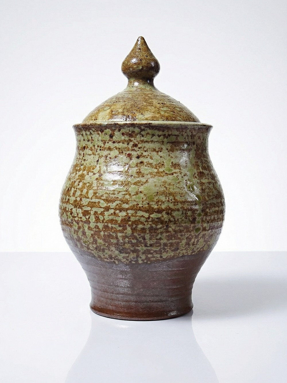 Boîte en grès pyrité émaillé chic et rustique vintage années 50-60