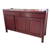 Red lacquered enfilade 1970 160cm