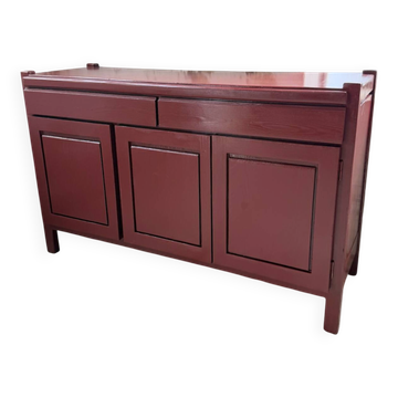 Enfilade laque rouge 1970 160cm