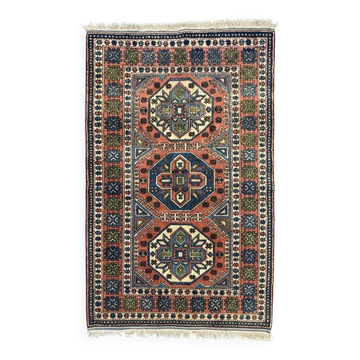 Turkish Kazak rug 270x166 cm vintage carpet, tribal handwoven large 2526