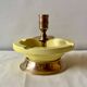 Large vintage brass and yellow glazed ceramic candle holder-ashtray