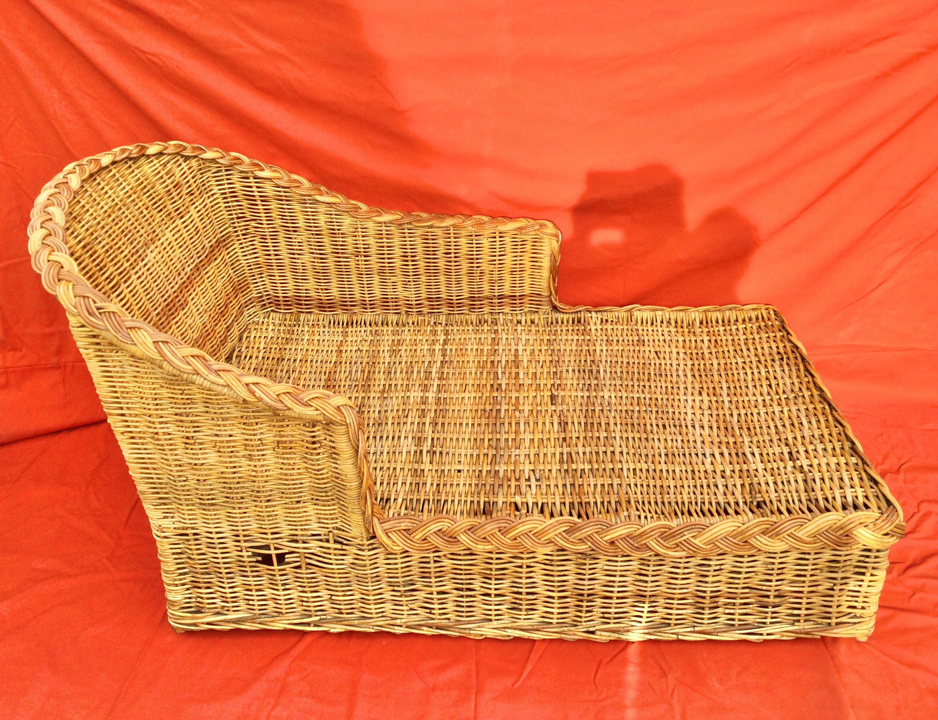 Méridienne en osier vintage