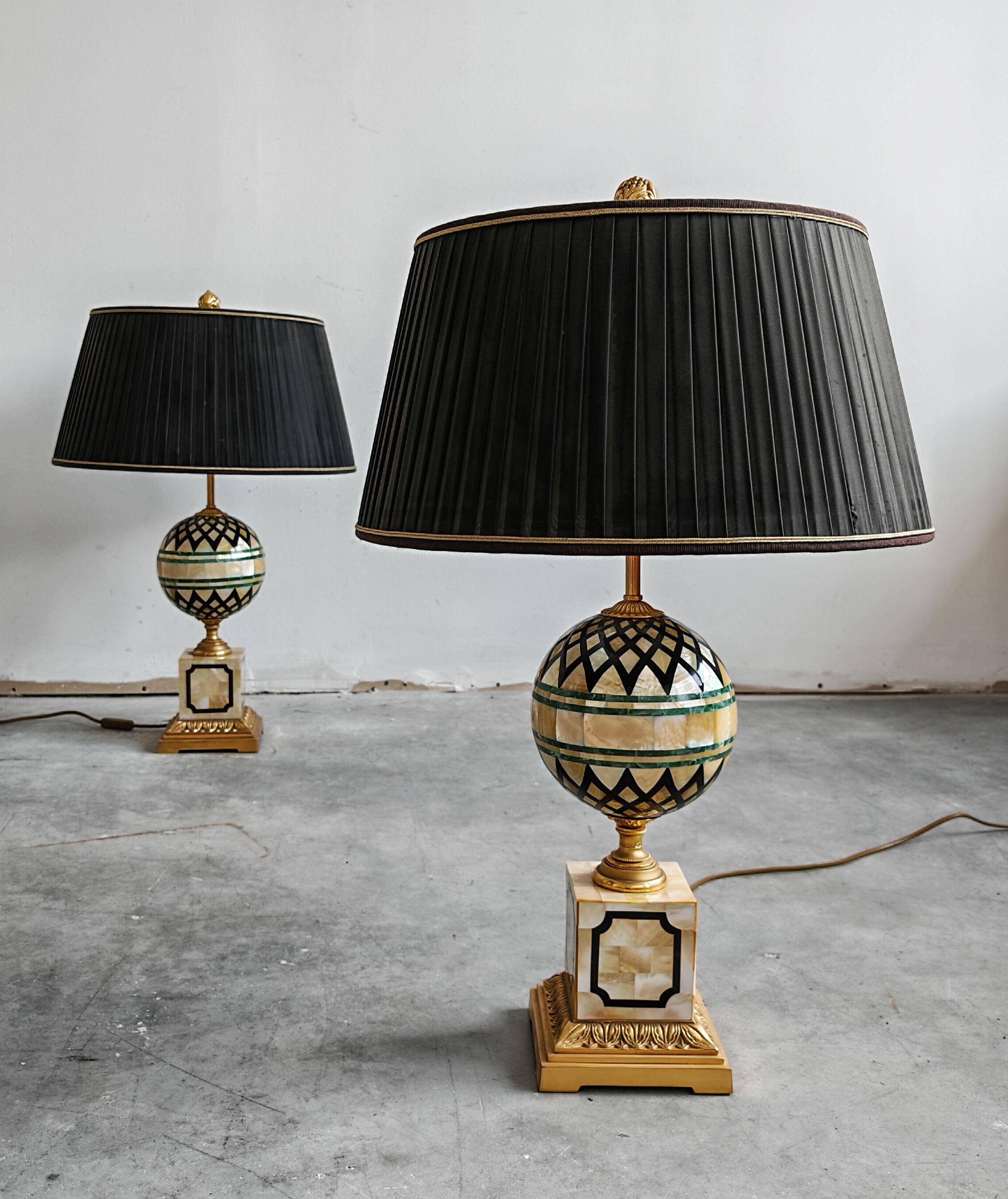Pair of Hollywood Regency table lamps by Laudarte from the 2000s.
