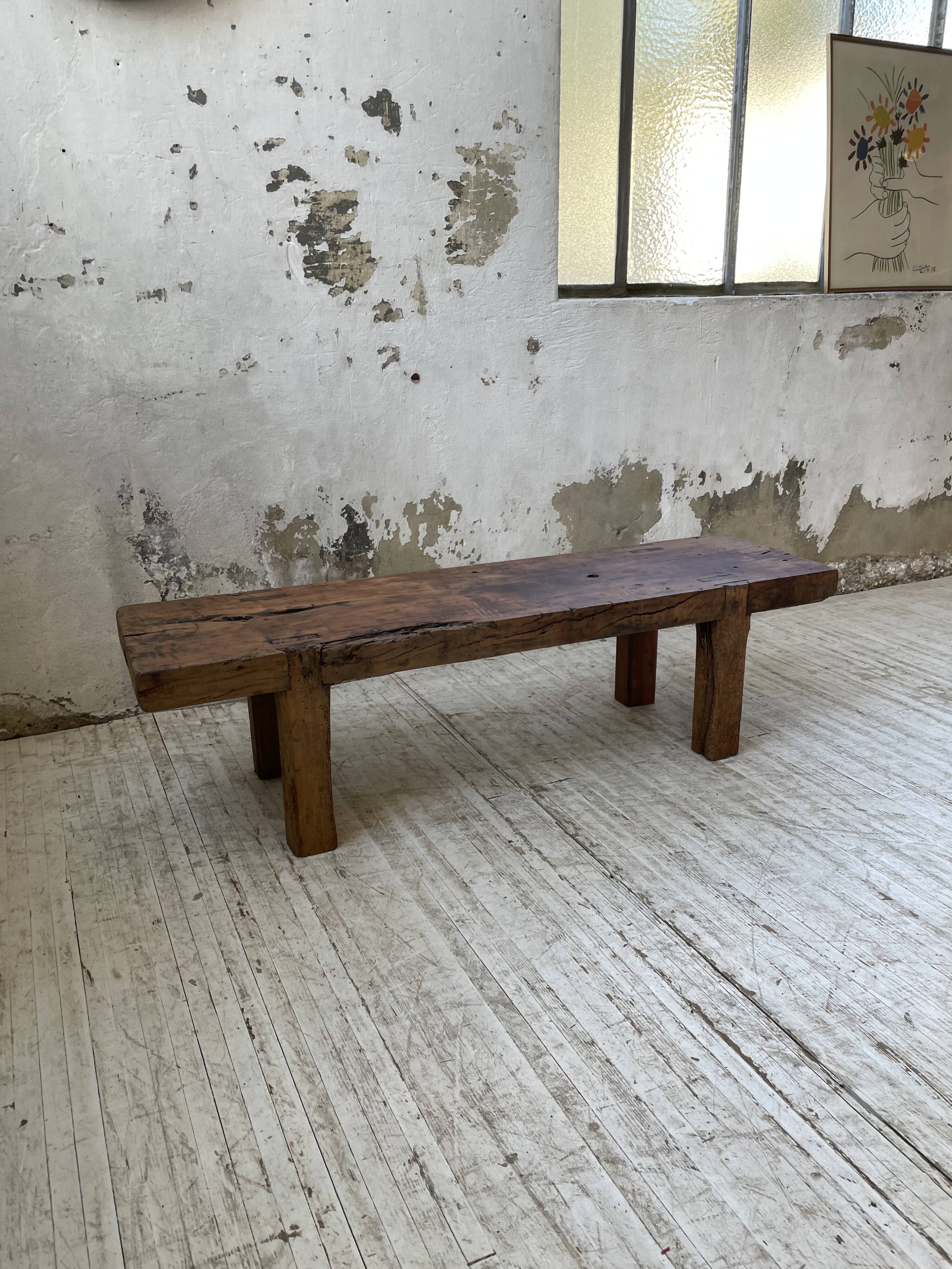 Brutalist workbench solid cherry coffee table