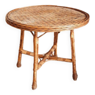 Table en rotin vintage
