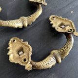 Pair of large antique bronze handles, L. Pinet 19th century