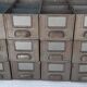 Metal industrial drawer lockers from the 1960s.