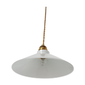 Suspension opaline lisse conique