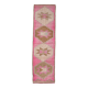 3x10 Fuchisa Pink & Caremel Brown Geometric Pattern Vintage Runner Rug