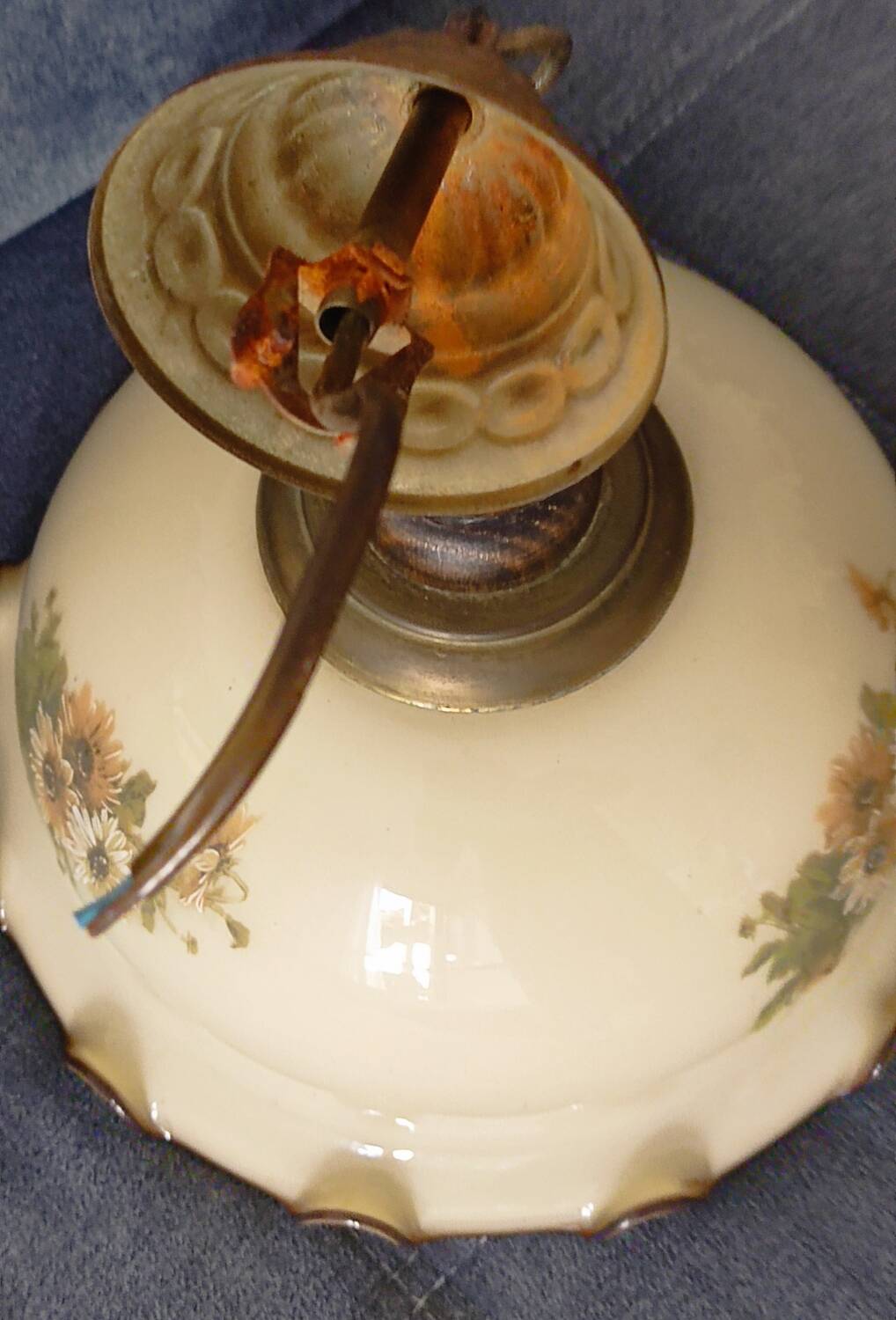 Vintage Scalloped Edge Glass Chandelier