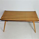 Table low Italian 1950, on the walnut and Sycamore
