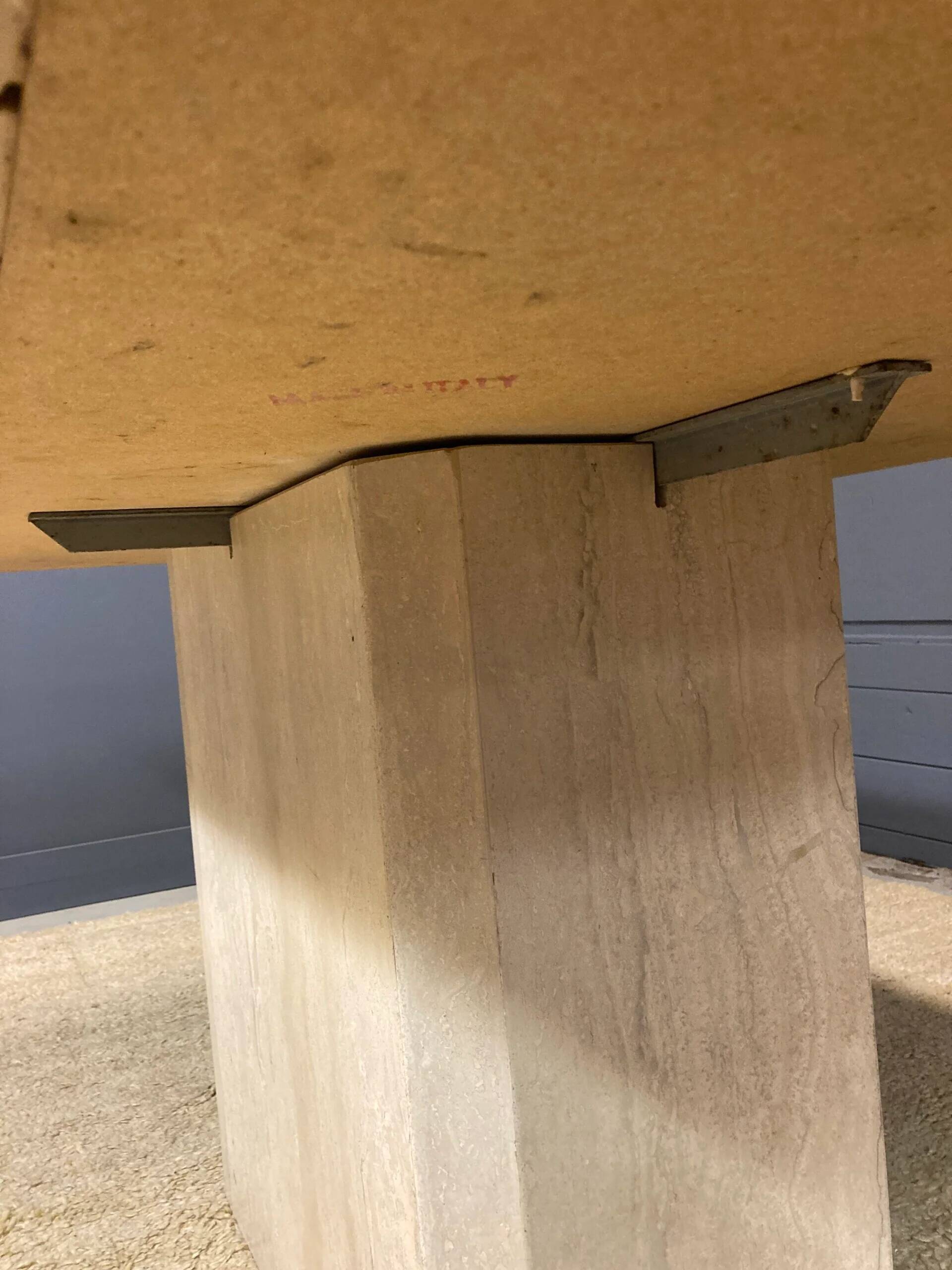 Vintage Italian travertine dining table