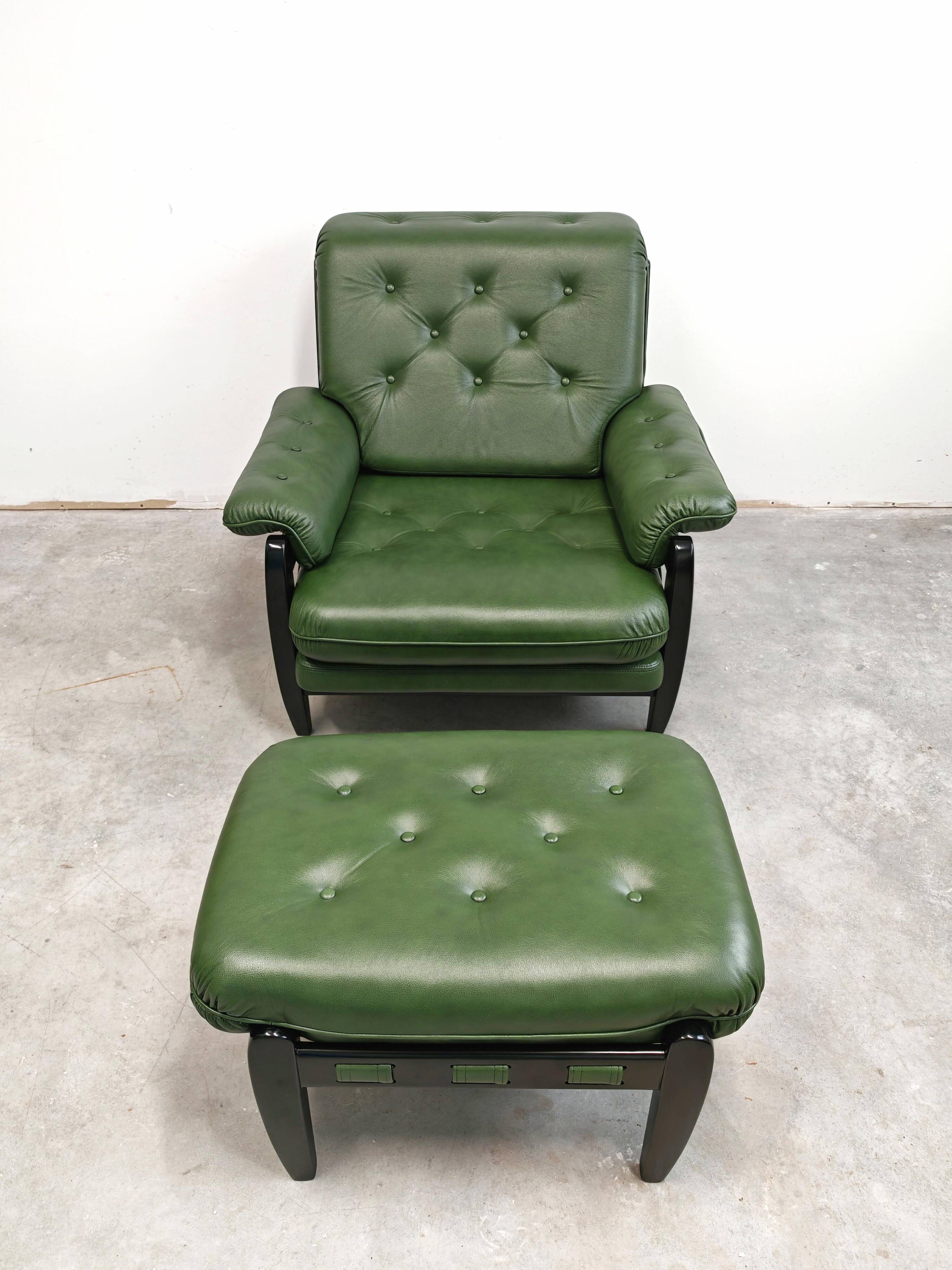 "Rodeio" Mid Century Modern armchair and ottoman by Jean Gillon