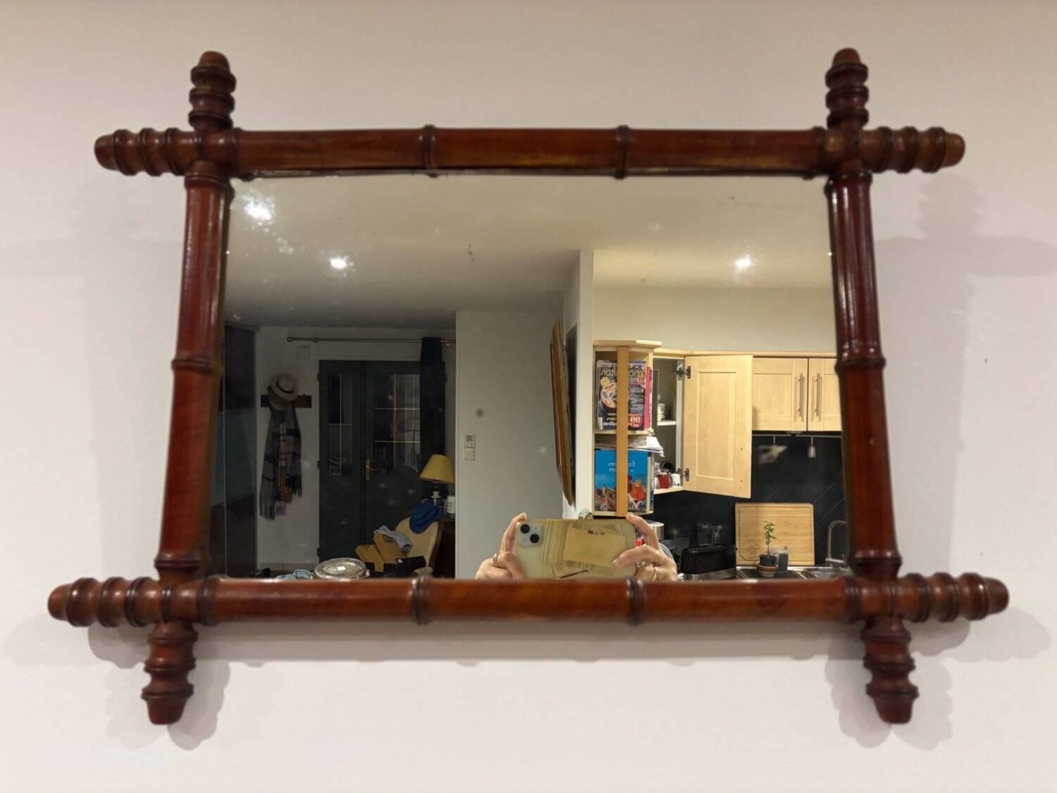 Bamboo Mirror Napoleon III Turned Wood 19th Century