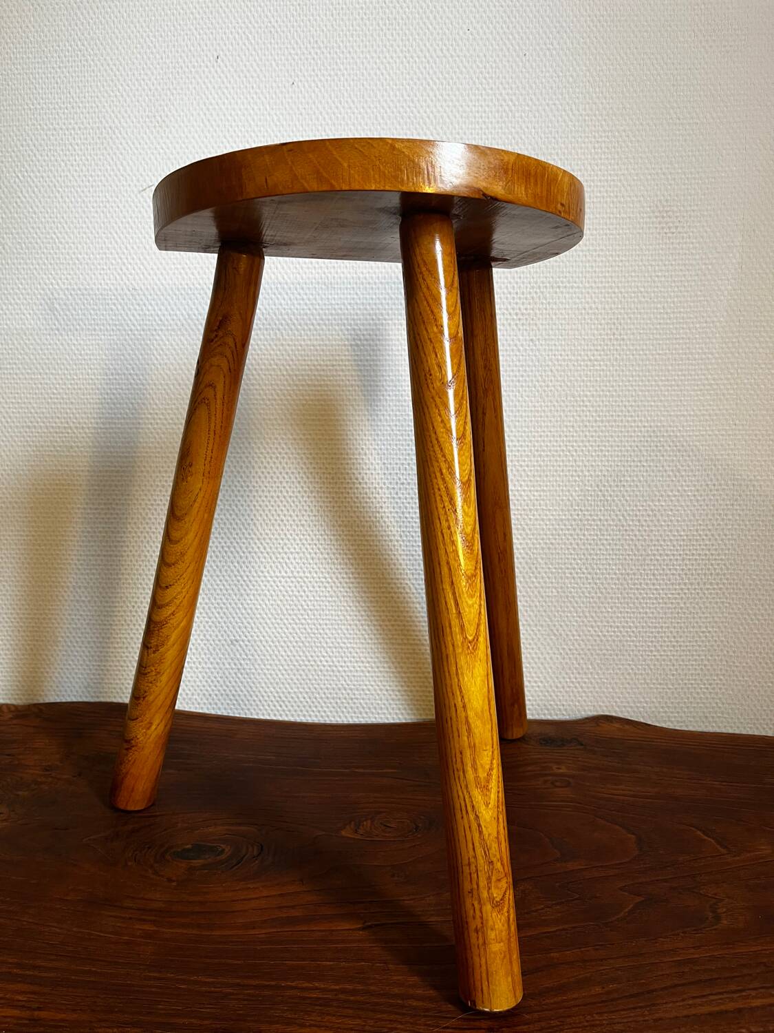 Elm tripod stool