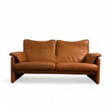 Maralunga Cassina style sofa in tan leather