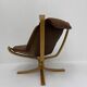 Fauteuil en cuir Falcon par Sigurd Ressel pour Vatne Møbler, années 1970.
