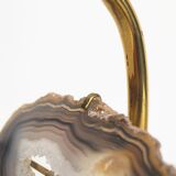 Brass and agate stone table lamp signed by Willy Ceysens, Belgium 1970's