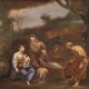 18th century Italian landscape painting with family scene