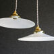 2 French suspensions in smooth white opalines with new cables and sockets