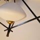 Opaline and metal triangular pendant light from Maison Lunel, 1950
