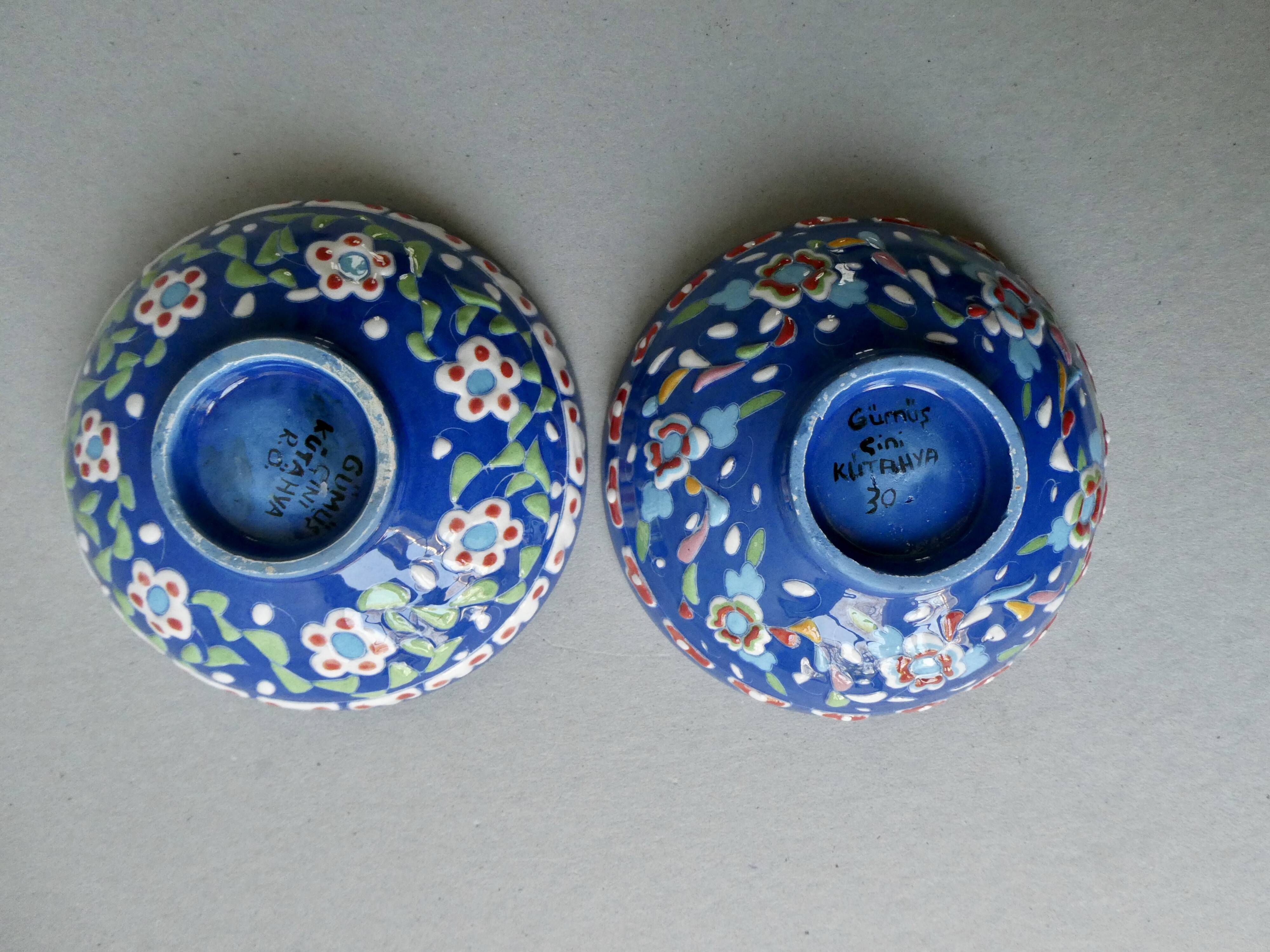 Pair of Kutahya ceramic cups