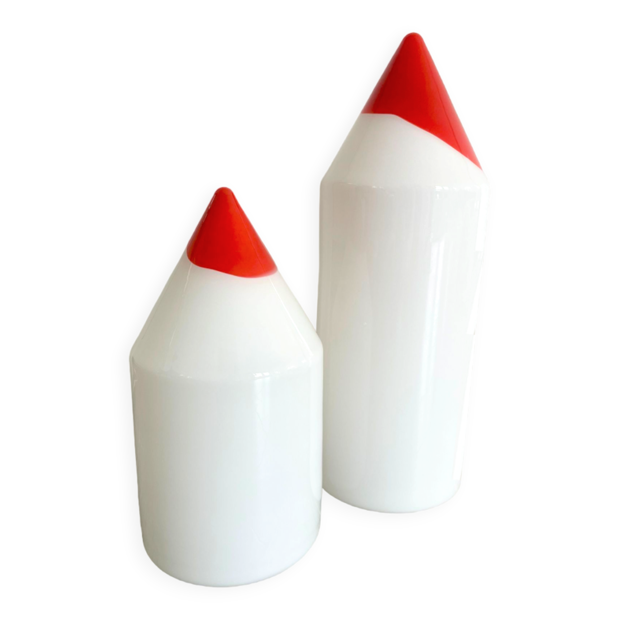 2 x Murano glass pencil table lamps, manufactured by Formia Vetri Italy 1970’S