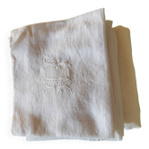 Ensemble de 12 Serviettes de table et nappe en lin damassé ancien mono