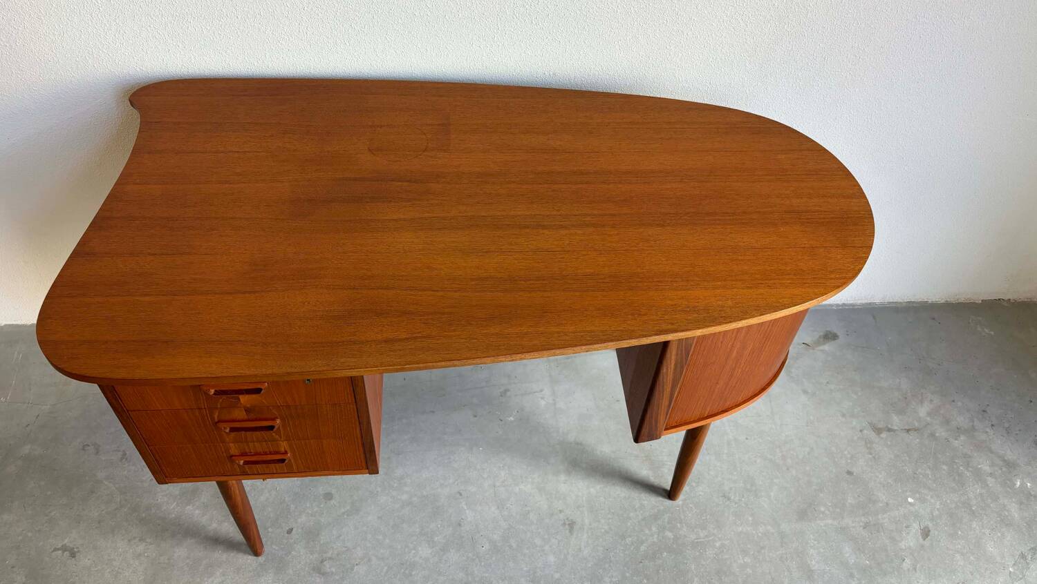 Vintage desk tambour teak
