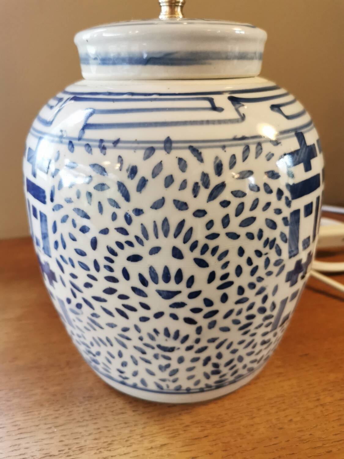 Antique Asian ginger jar lamp base