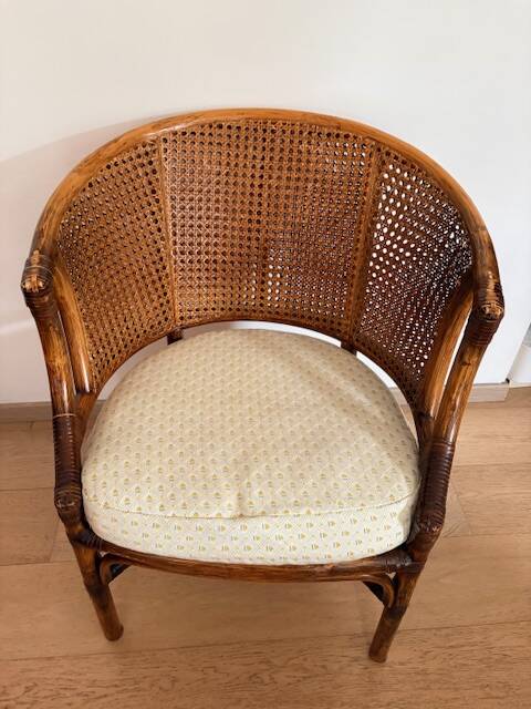 Pair of Armchairs inspired by M Guire in Wicker-Bamboo