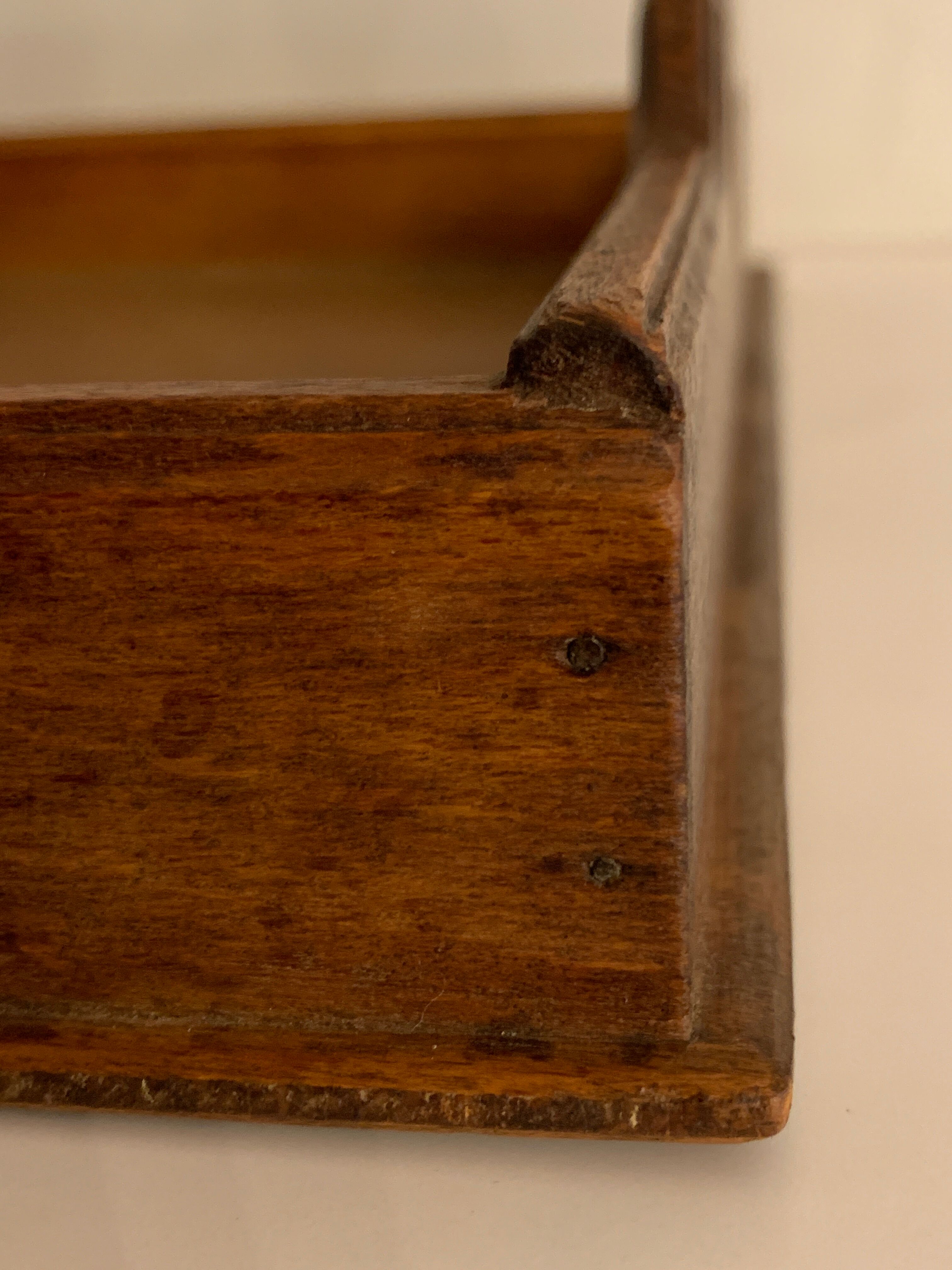 Old wooden and glass tray