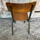 Vintage mullca style metal green chair + wooden seat and backrest