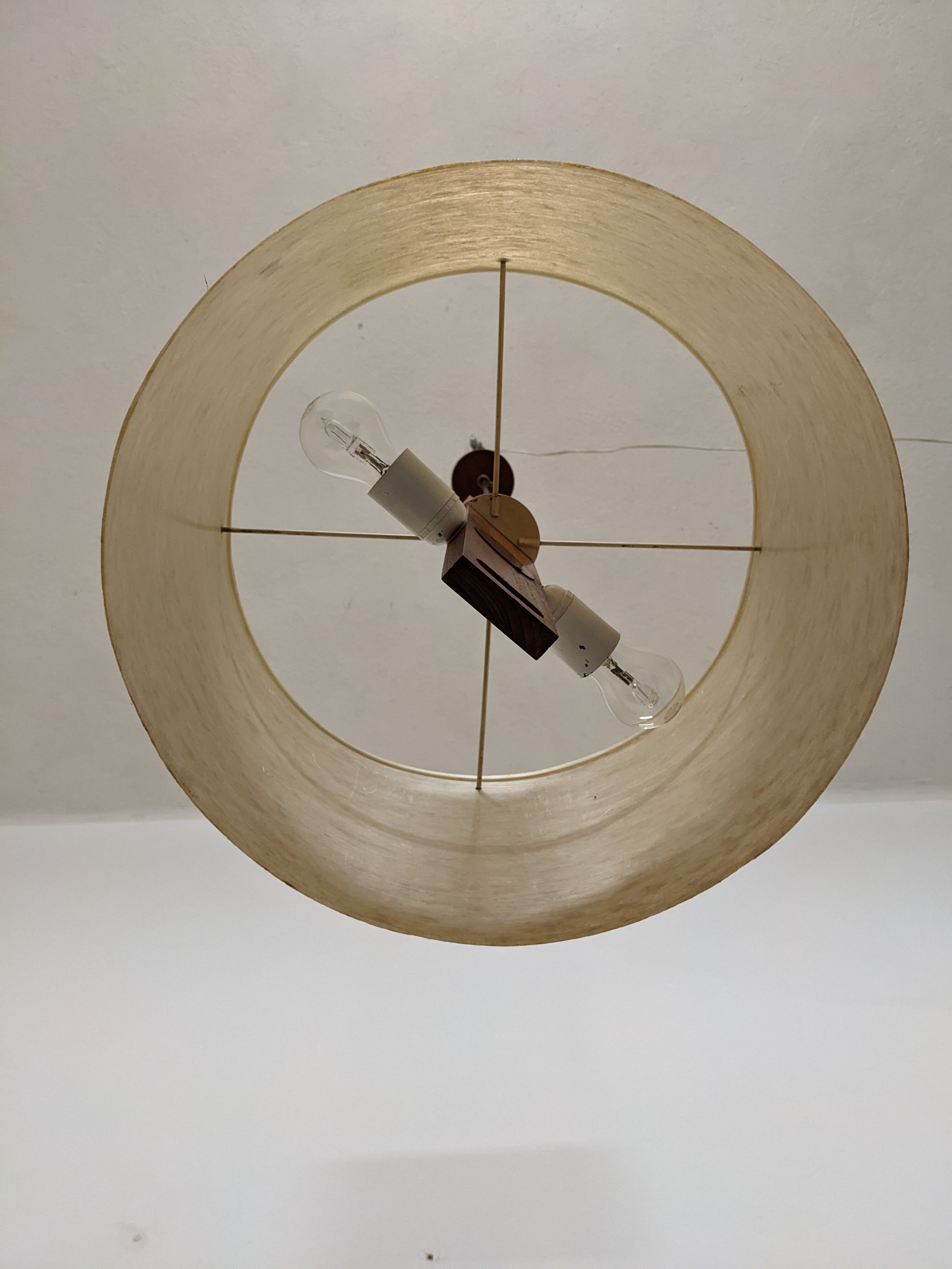 Danish teak and fiberglass pendant lamp from the 50s/60s