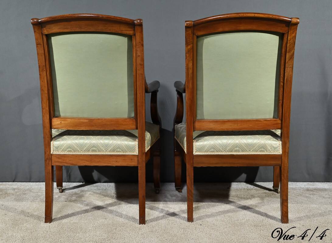Paire de Fauteuils à Crosses en Acajou, époque Restauration – Début XIXe