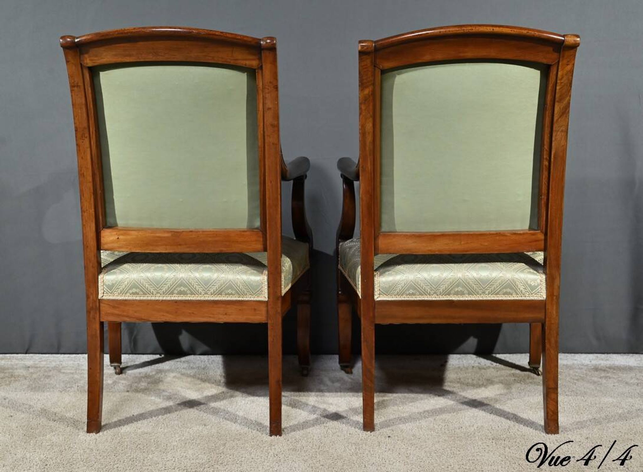 Pair of Crossed Armchairs in Mahogany, Restoration Period – Early 19th Century
