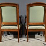 Paire de Fauteuils à Crosses en Acajou, époque Restauration – Début XIXe