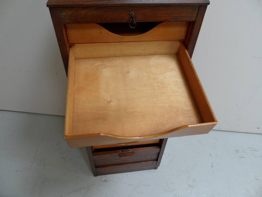 Vintage filing cabinet with roller shutter