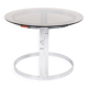 Vintage round table in chrome steel and smoked glass, 1970s