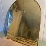 Oriental brass and bone mirror