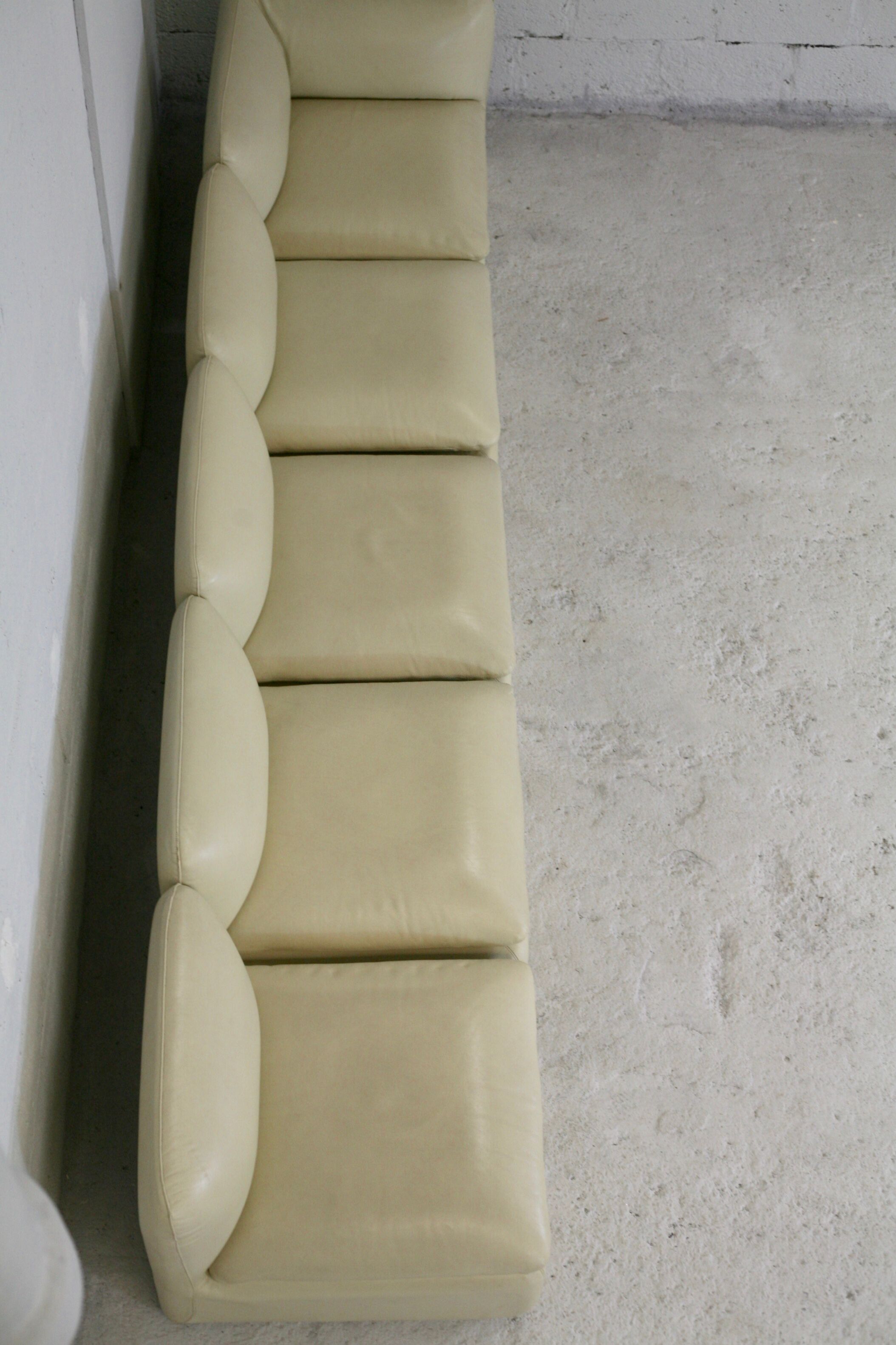Set of 5 leather armchairs, France 80