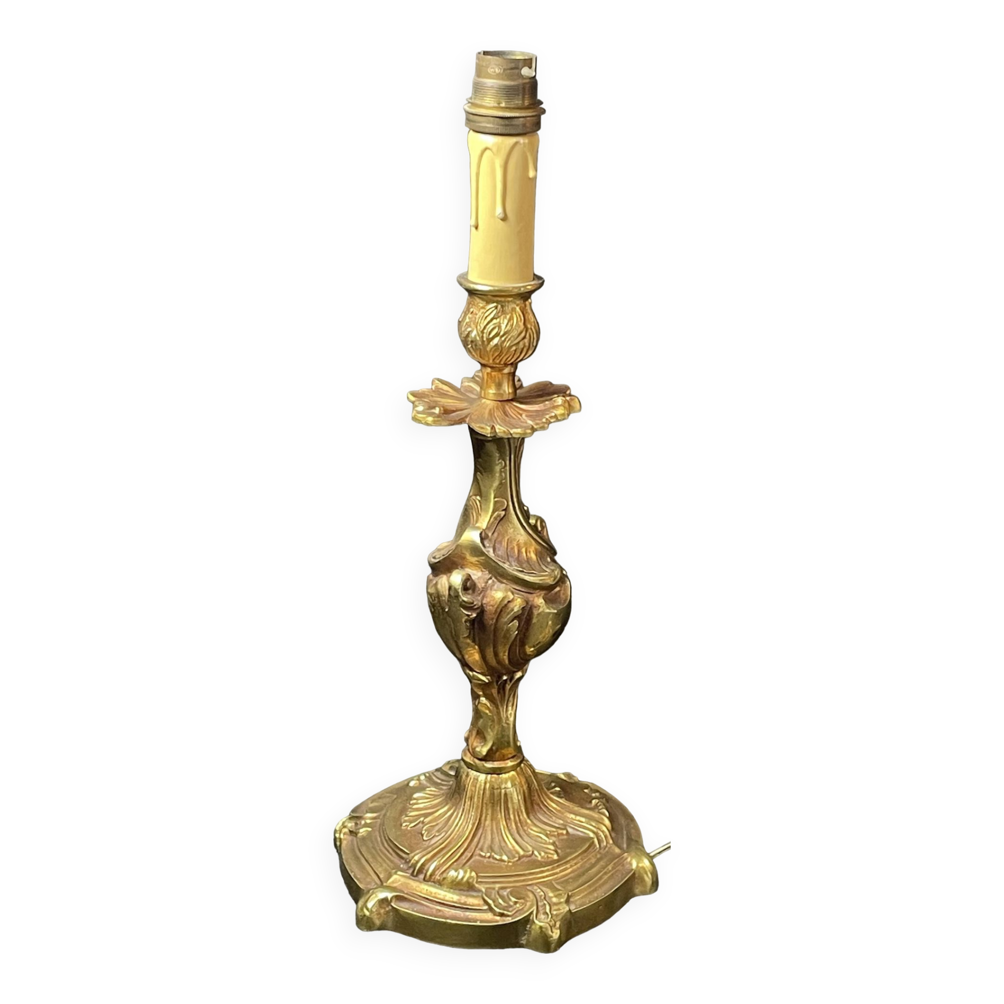 bronze lamp base (very heavy) baroque style 37 cm socket height