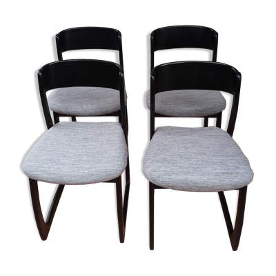 Set de 4 chaises traineau 1970