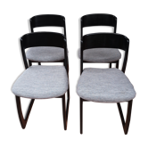 Set de 4 chaises traineau 1970