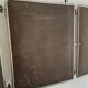 Vintage 1930s triptych barber mirror faux shagreen brown - 30 x 77 cm