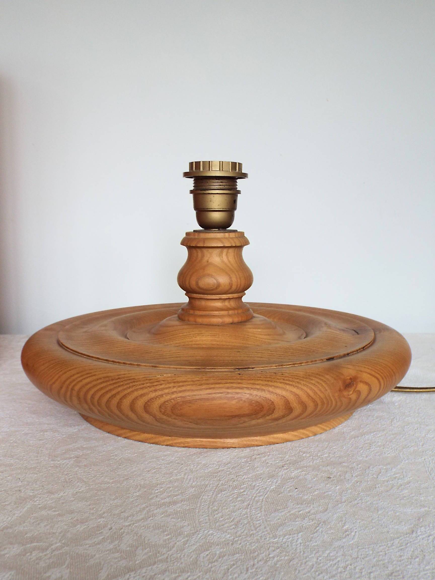 Lampe pied bois années 70