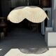 Large suspension or lampshade in flat woven tulip flower rattan H35 D